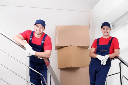 Packed boxes and furniture ready for local removals service